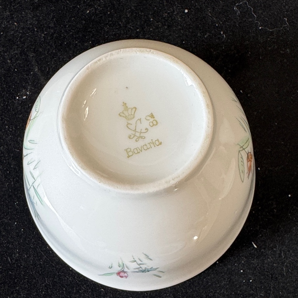 Vintage 1960 Bavaria Wild flower Floral Sugar, and Creamer Serveware Set - Picture 9 of 12